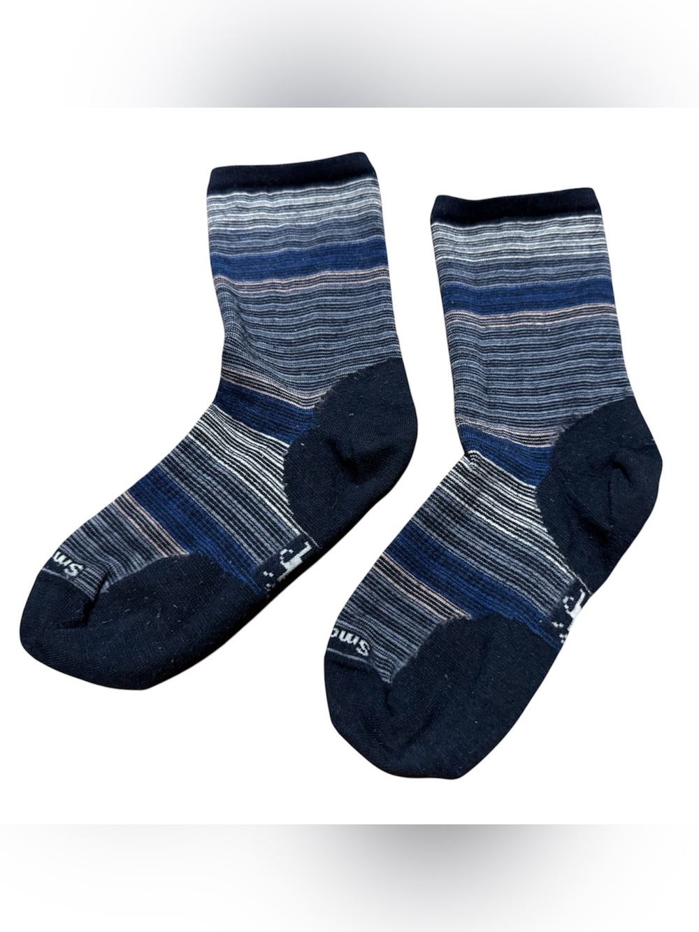 Smartwool Everyday Crew Socks Blue Striped Women’s Size Small